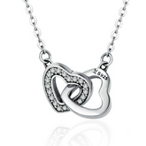 Collar Corazones Conectados Plata