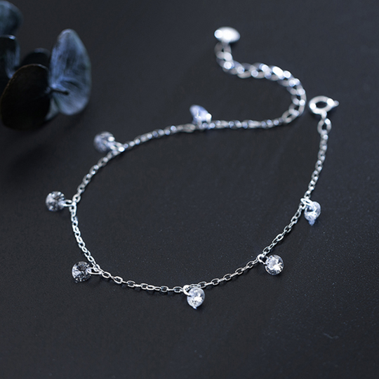 Pulsera de Plata con Piedras de Circonita